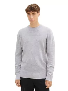 TOM TAILOR Denim sweter męski, 15398 – Light Stone Grey Melange, XS - Swetry męskie - miniaturka - grafika 1