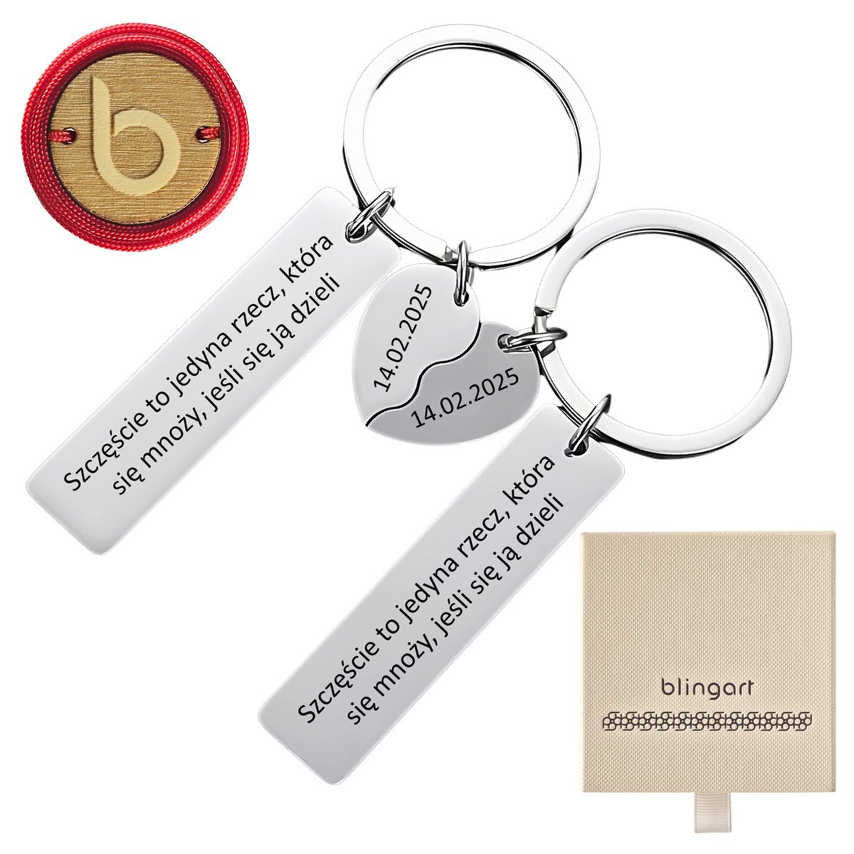Breloki do kluczy z grawerem dla PAR ZESTAW połówk