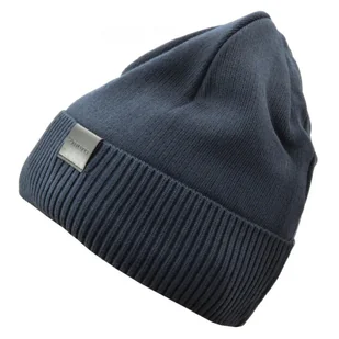 Męska Zimowa Czapka Granatowa z polarem - L/XL 2MORO ST-539 - Czapki damskie - miniaturka - grafika 1