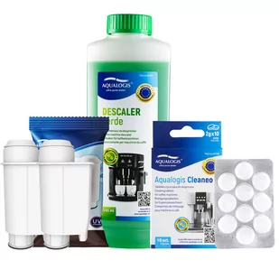 Zestaw do Ekspresu Philips Saeco Filtr AL-Inte+ 2szt, Verde 500ml, Aqualogis Cleaneo 10szt - Akcesoria i części do ekspresów do kawy - miniaturka - grafika 1