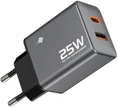 Ładowarki do telefonów - Szybka ładowarka sieciowa do telefonu Apple Samsung 25W 3A QC PD USB C + A - miniaturka - grafika 1