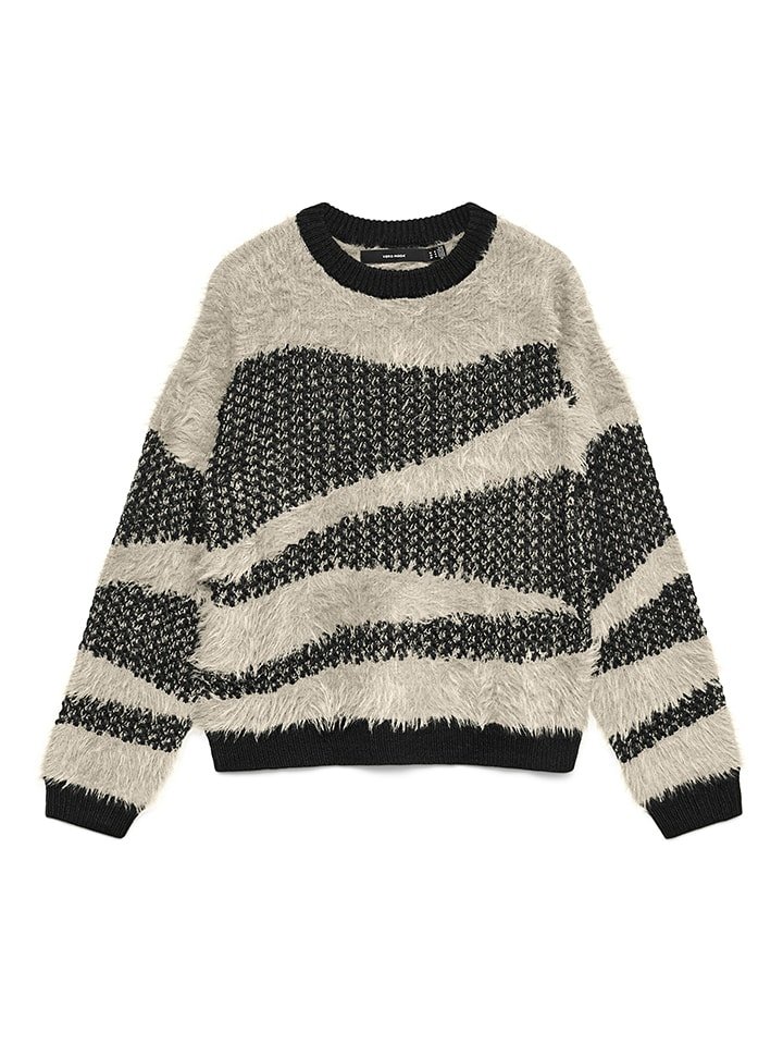 Vero Moda Sweter w kolorze kremowo-antracytowym