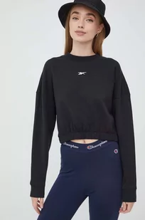 Reebok bluza damska kolor czarny gładka - Bluzy damskie - miniaturka - grafika 1