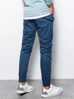 Spodnie męskie - Spodnie męskie joggery - niebieskie P908 - grafika 1