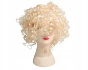 Dodatki do strojów karnawałowych - Blond Peruka Na Impreze Kręcone Włosy Blondynka - miniaturka - grafika 1