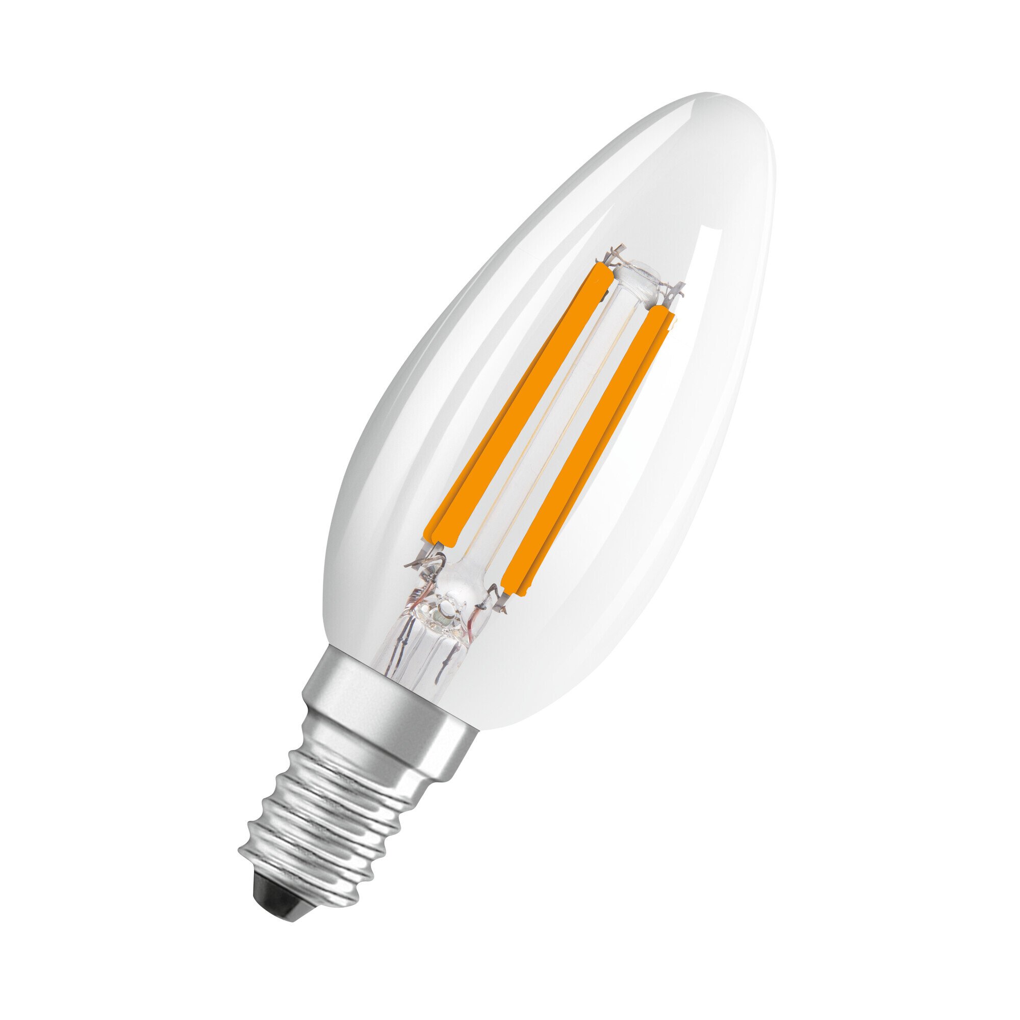 Żarówka LED OSRAM w klasycznym kształcie miniball, z dekoracyjnym żarnikiem LED, klasa efektywności energetycznej A, E14, 1,2 W, 255 lm, 2700 K, ciepła biel. Nie nagrzewa się, 100 % światła natychmiast.