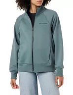 Bluzy damskie - Champion Legacy American Tech W-Stretch Poly-Cotton Interlock High-Neck Full Zip Bluza damska, Cynowy szary, S - miniaturka - grafika 1