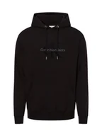 Swetry męskie - Calvin Klein Jeans Męski sweter z kapturem Mężczyźni Bawełna czarny jednolity, S - miniaturka - grafika 1