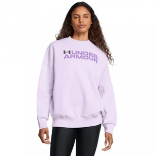 Damska bluza dresowa Under Armour Rival Fleece Wordmarkos Crew - fioletowa - UNDER ARMOUR - Bluzy damskie - miniaturka - grafika 1