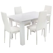 Stoły z krzesłami - Zestaw Stół Modern 120 Biały I 4 Białe Krzesła Nicea - miniaturka - grafika 1