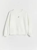 Bluzki dla dziewczynek - Reserved - Bluza z aplikacją - złamana biel - miniaturka - grafika 1