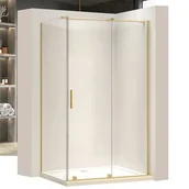 Kabiny prysznicowe - Złota szczotkowana kabina prysznicowa prostokątna 140x80 Montana Rea - miniaturka - grafika 1