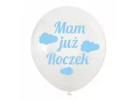 Baby shower i roczek - Balony z nadrukiem dla chłopca "Mam już roczek" - 30 cm - 5 szt. - miniaturka - grafika 1