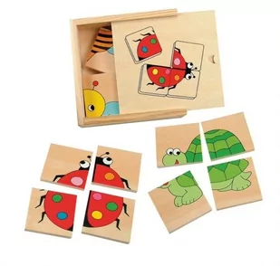 WOODY Minipuzzle drewniane zwierzątka w pudełku - Układanki dla dzieci - miniaturka - grafika 1