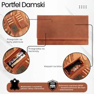 Portfele - Portfel damski skórzany duży pomarańczowy pojemny vintage Paolo Peruzzi T-113-HOR - miniaturka - grafika 1