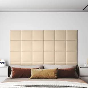 Lumarko Panele ścienne, 12 szt., kremowe, 30x30 cm, tkanina, 1,08 m²! - Panele ścienne i boazeria - miniaturka - grafika 1