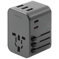 Ładowarki do telefonów - ENERGEA ład. siec. 3xUSB+2xUSB-C PD-PPS-QC 3.0 35.5W 3A2C adapter 4w1 US/UA/EU/UK szary/gunmetal Travelworld - miniaturka - grafika 1
