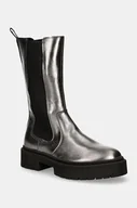 Botki damskie - Steve Madden botki Ginny damskie kolor srebrny na płaskim obcasie SM11003332 - miniaturka - grafika 1
