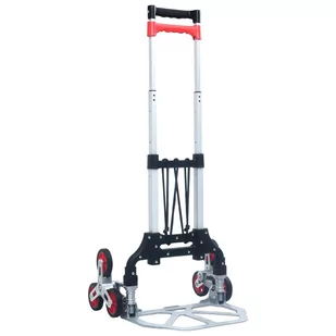 vidaXL Składany schodowy wózek transportowy, 70 kg, aluminium, srebrny - Rusztowania - miniaturka - grafika 1