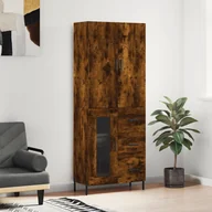 Witryny - vidaXL Witrynka przydymiony dąb 69,5x34x180 cm materiał drewnopochodny - miniaturka - grafika 1