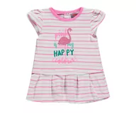 Sukienki - Dziewczęca Sukienka Z Krótkim Rękawem, szary, rozmiar 86 - miniaturka - grafika 1