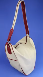 Plecak Skórzany ELKOR (PL) Jowita De Luxe Skóra Naturalna Licowa BIAŁY Z BORDOWĄ LAMÓWKĄ - Torebki damskie - miniaturka - grafika 3