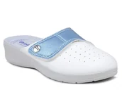 Klapki i japonki damskie - Klapki damskie medyczne sanitarne białe skórzana wkładka Inblu 50-33V-37 - miniaturka - grafika 1