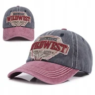 Czapki i chusty sportowe męskie - Czapka z daszkiem bejsbolówka vintage BORDOWO - GRANATOWA bawełniana - miniaturka - grafika 1