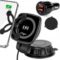 Ładowarki samochodowe - ŁADOWARKA SAMOCHODOWA UCHWYT MAGNETYCZNY USB QUICK CHARGE 3.0 PRZYSSAWKA - miniaturka - grafika 1