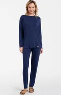 Piżamy damskie - Piżama damska granatowa z długim rękawem i długą nogawką Akord, Kolor granatowy, Rozmiar S, Italian Fashion - Primodo.com - miniaturka - grafika 1