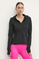 Bluzy damskie - Reebok bluza treningowa Active Collective Dreamblend kolor czarny z kapturem gładka 100075392 - miniaturka - grafika 1