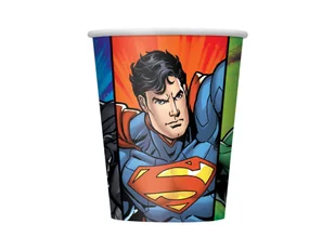 Justice League Kubek  impreza towar z licencją 8 sztuki kolorowy 250 ML rozmiar uniwersalny 49966 - Kinder party - miniaturka - grafika 1