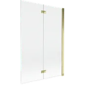 Parawany nawannowe - Mexen Mist parawan nawannowy 2-skrzydłowy prawy 120 x 150 cm, transparent, złoty - 8A9-120-002-50-00-P - miniaturka - grafika 1