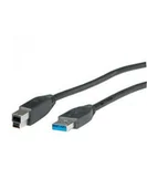 Kable USB - ROLINE Kabel USB 3.0 Typ A-B czarny - miniaturka - grafika 1