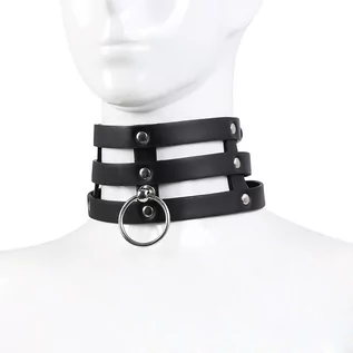 Biżuteria erotyczna - Kiotos Tripple O-Ring Strap Collar - grafika 1