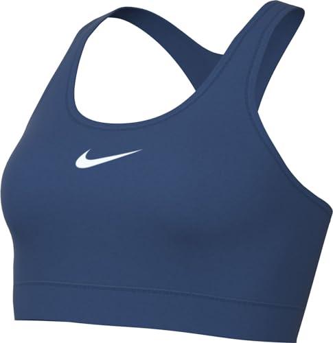 Nike damski biustonosz W Nk Swsh Med Spt Bra, krótki niebieski/biały, DX6821-476, XS