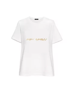 T-shirt mon amour biały - Koszulki i topy damskie - miniaturka - grafika 1