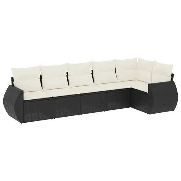 Zestaw mebli ogrodowych z rattanem PE, czarny, wymiary: 62x62x69 cm, 55x62x