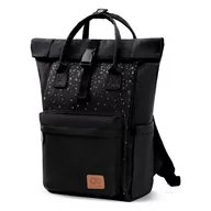 Torby i organizery dla mam - Kinderkraft, Plecak Moonpack Confetti, Czarny - miniaturka - grafika 1