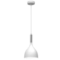 Lampy sufitowe - Biało-srebrna lampa wisząca, do sypialni LX 3899 z serii NOAK - miniaturka - grafika 1