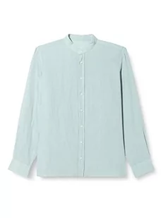 Hackett London Męska koszula barwiona lniana P, blado-zielonkawo-niebieski, XL - Koszule męskie - miniaturka - grafika 1