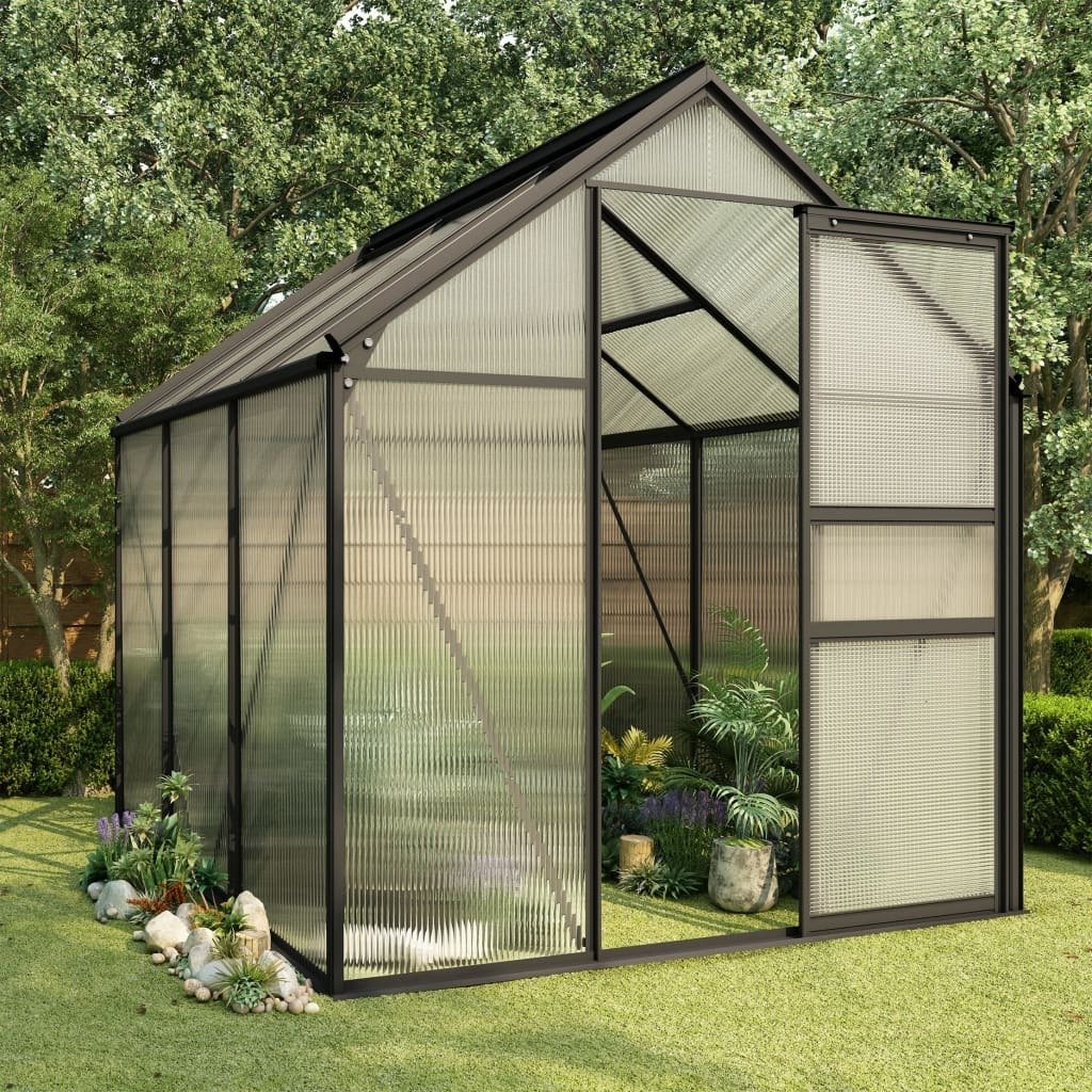 Antracytowa szklarnia aluminiowa 3,61 m²