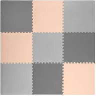 Maty piankowe - Ricokids Mata piankowa puzzle 180x180cm 9 szt. szaro-brzoskwiniowa 7500 - miniaturka - grafika 1