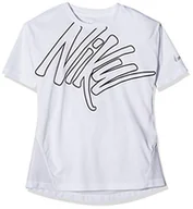 Koszulki i topy damskie - Nike T-shirt dziecięcy G Nk Dry Top Run Ss Gx biały/czarny XL - miniaturka - grafika 1