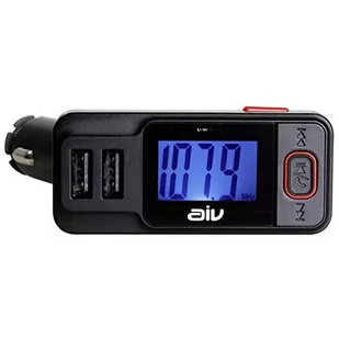 aiv AIV 530414 FMT 719 BT RDS zestaw głośnomówiący Bluetooth FM Transmitter (z) Czarny 530414 - Akcesoria car audio - miniaturka - grafika 1