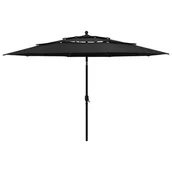 Parasole ogrodowe - vidaXL 3-poziomowy parasol na aluminiowym słupku, czarny, 3,5 m vidaXL - miniaturka - grafika 1