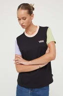 Koszulki sportowe damskie - Vans t-shirt bawełniany kolor czarny - miniaturka - grafika 1