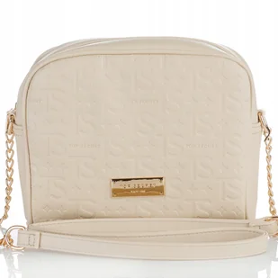PIKOWANA TOREBKA LISTONOSZKA crossbody Pojemna chanelka Beżowy Top Secret - Torebki damskie - miniaturka - grafika 1
