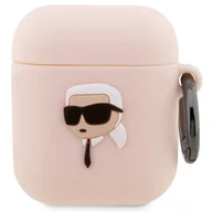 Akcesoria do słuchawek - Karl Lagerfeld etui do Airpods 1 / 2 KLA2RUNIKP białe 3D Silicone NFT Karl - miniaturka - grafika 1