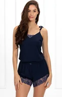 Piżamy damskie - Piżama dwuczęściowa w kolorze granatowym Daphne, Kolor granatowy, Rozmiar S, Momenti per me - Intymna - miniaturka - grafika 1